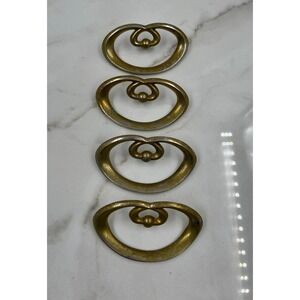 Vintage Baciocchi Style Brass Oval Drawer Pulls Set of 4 Ornate Cabinet Hardware